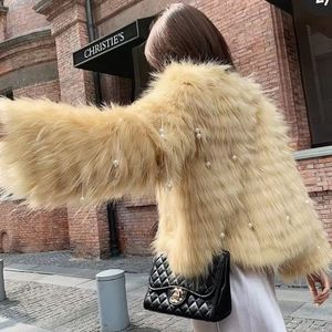 Custom Made Raccoon Fur Coat With Pearl